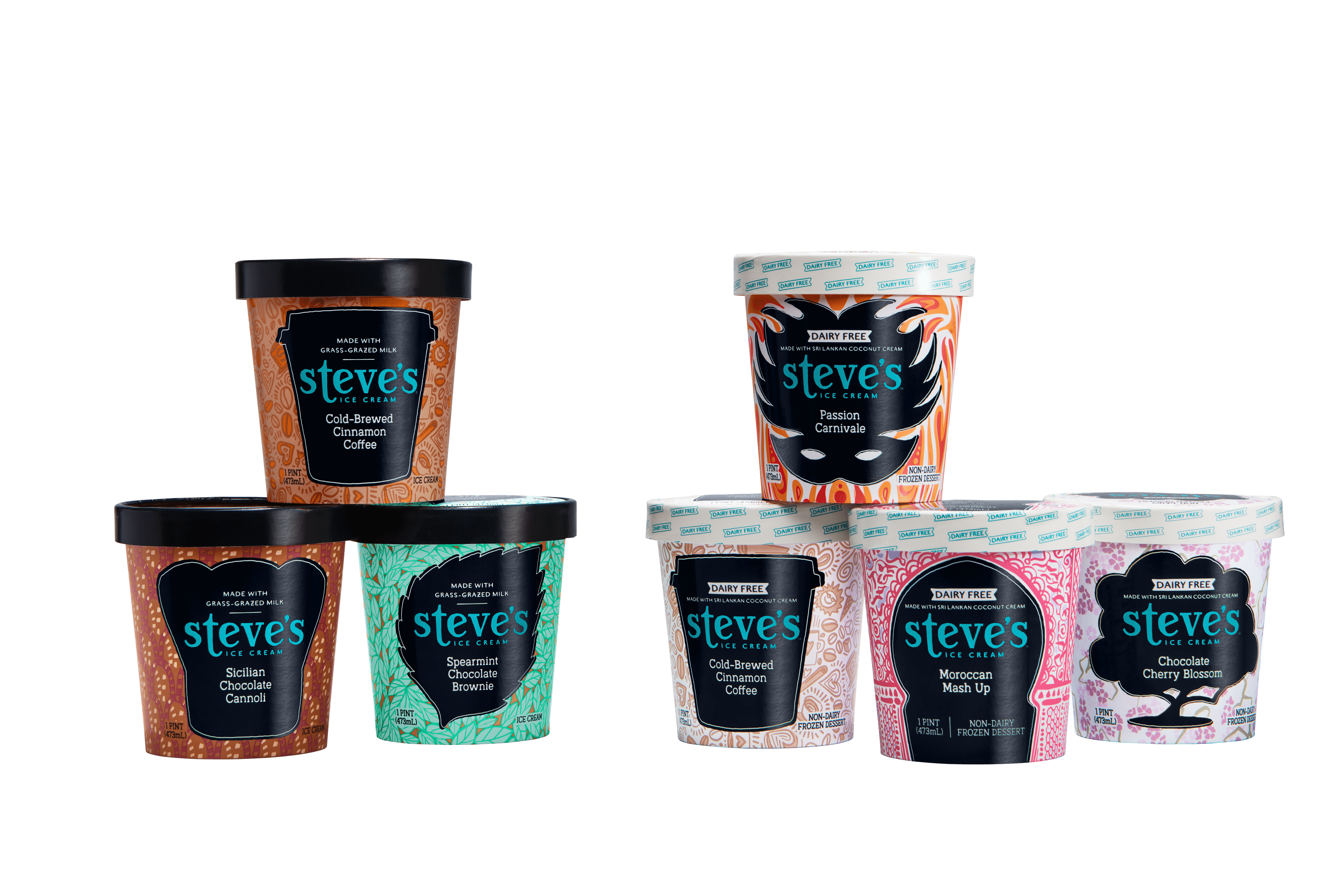 Steve’s Ice Cream embraces its craft roots with new flavors and artist-designed packaging[Image: pints of Steve's Ice Cream)