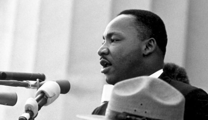 A photo of Martin Luther King Jr. speaking