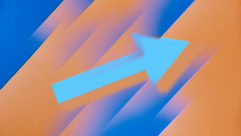 Arrow on a background illustrating the path to find success