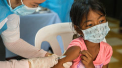 Child receiving a vaccine