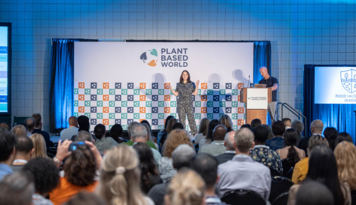 Eve Turow-Paul in a keynote at the Plant Based World Expo.