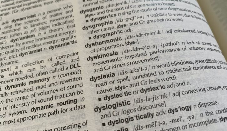 students with dyslexia photo of dictionary word