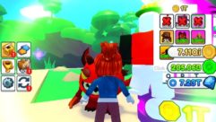 Screenshot of Roblox's Tapping Simulator game showing cartoon landscape and back of girl for leadership lessons article.